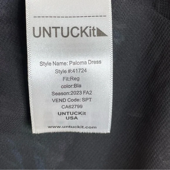 UNTUCKit Midi Paloma Black Gold Peacock Dress Size 12 - Picture 9 of 11